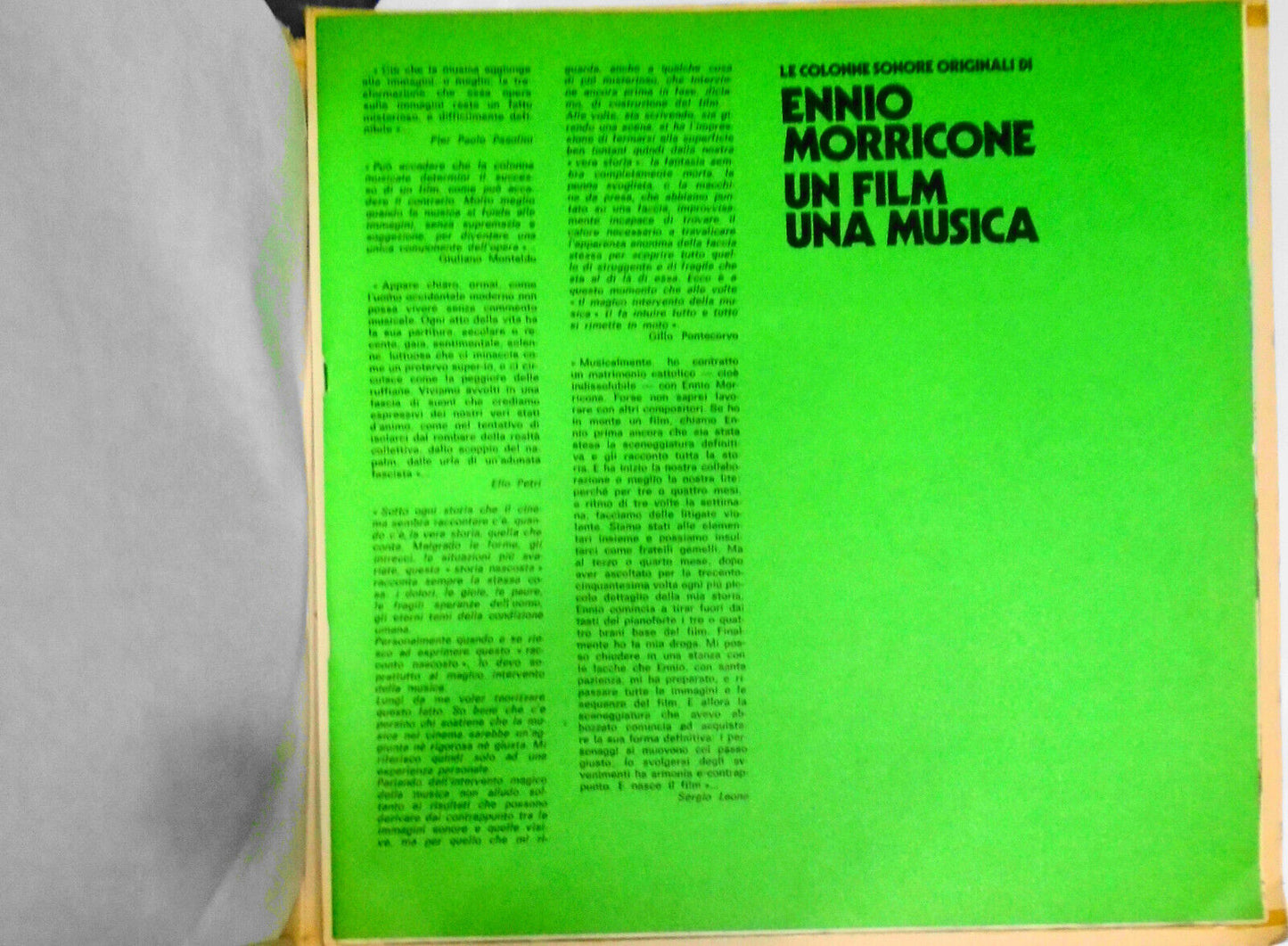 Ennio Morricone Un Film Una Musica Soundtrack 2 Lp Rare Italy NM W/book 1973 Imp