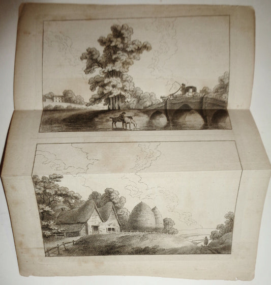 1787 Principles of Landscape, Double Print - plate from The Artist's Repository