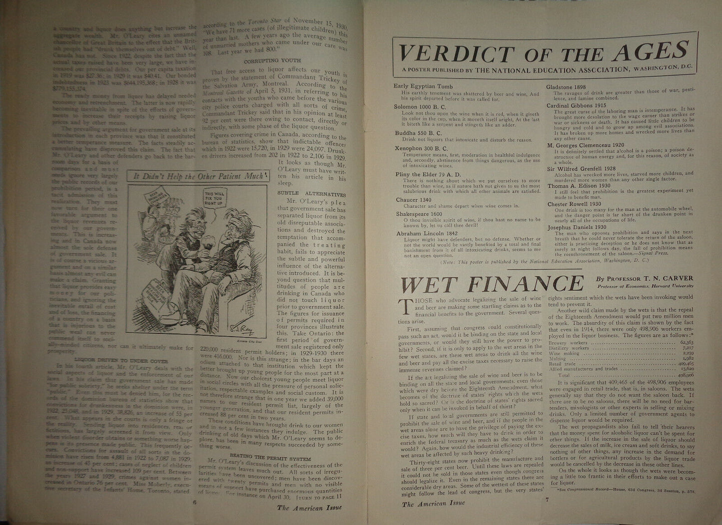 The American Issue (Prohibition journal) 10/24/1931 - Thomas Edison, Al Capone..