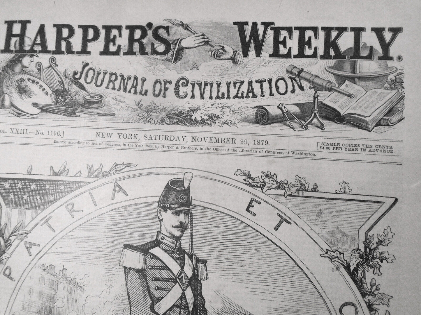 "None but the brave deserves the fair" , by Thomas Nast - Harper's Weekly, 1879.