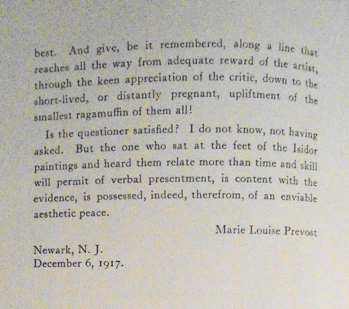 A Brief Note on Paintings ...  Lent by Joseph S. Isidor - Newark Museum, 1917