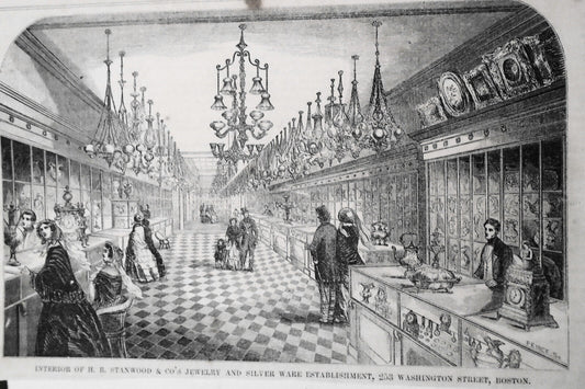 Interior Of H.B. Stanwood & Co's Jewelry And Silver Ware Establishment  - 1853