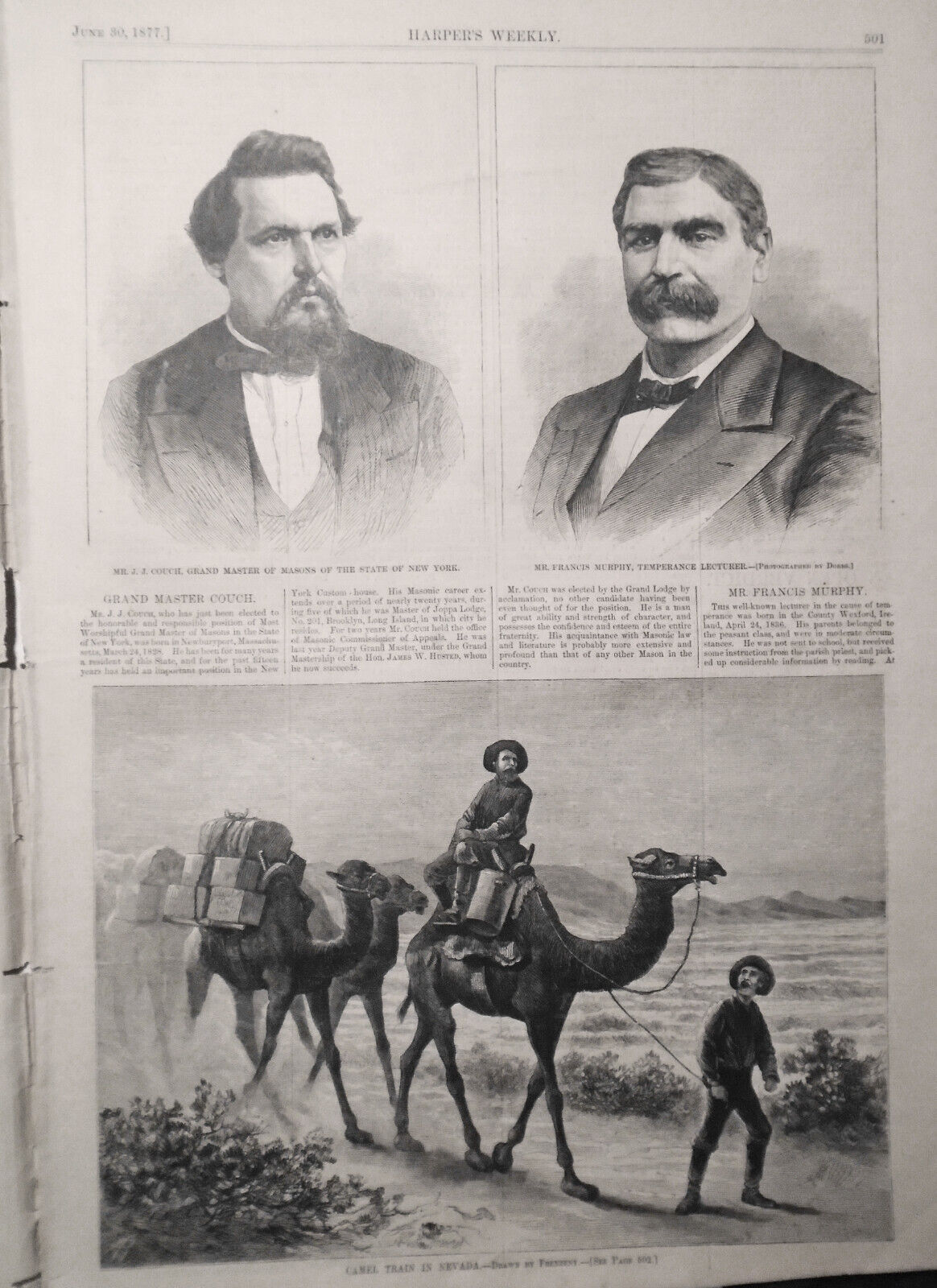 Harper's Weekly - Original Complete Issue June 30, 1877. Russia Turk War, Masons