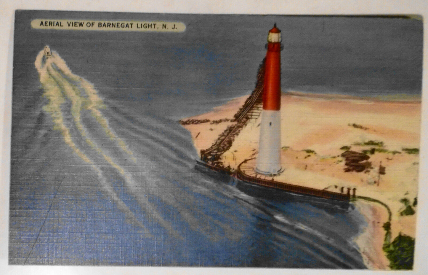 Boulder Dam, Barnegat Light, Horsehoe Falls 1940s -3 Antique Linen Postcards lot