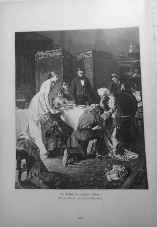 Die Rückkehr des verlorenen Sohnes, von Hermann Lindenschmit - 1886  - Original