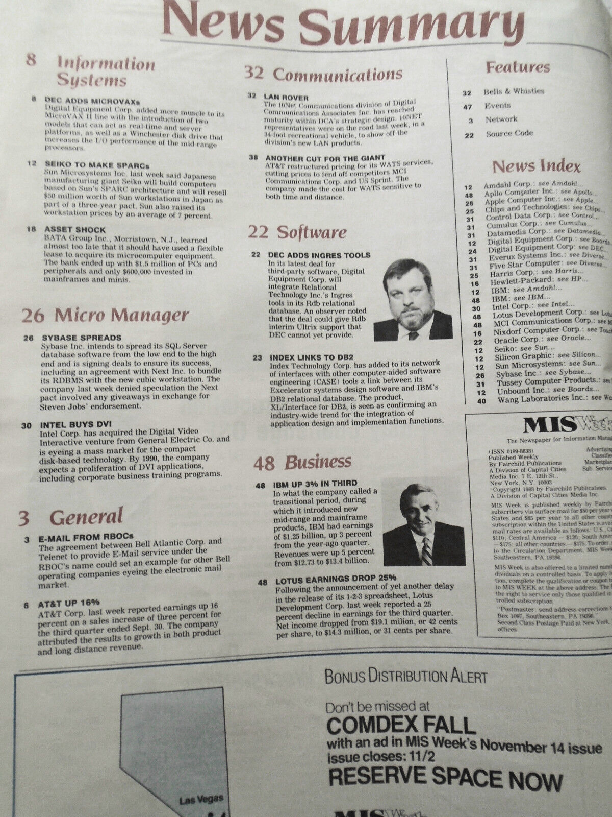 MIS Week, October 2, 1988