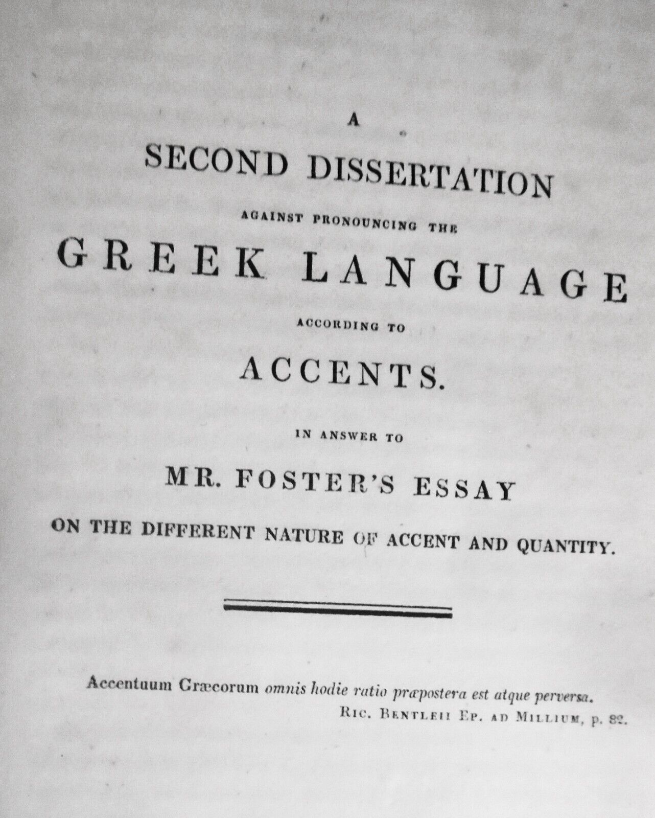1820 A dissertation against pronouncing the Greek language according to accents