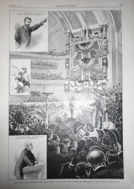 The Germans For Cleveland - Harper's Weekly, October 11, 1884