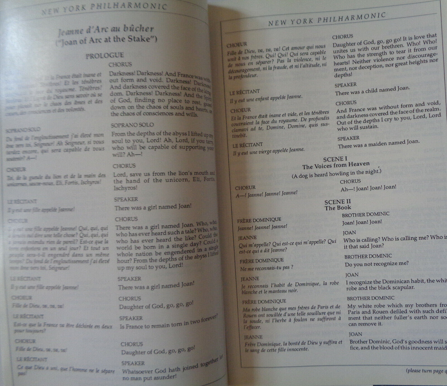 JEANNE D' ARC AU BUCHER - STAGEBILL - APRIL 1994 Kurt Masur, NY Philharmonic