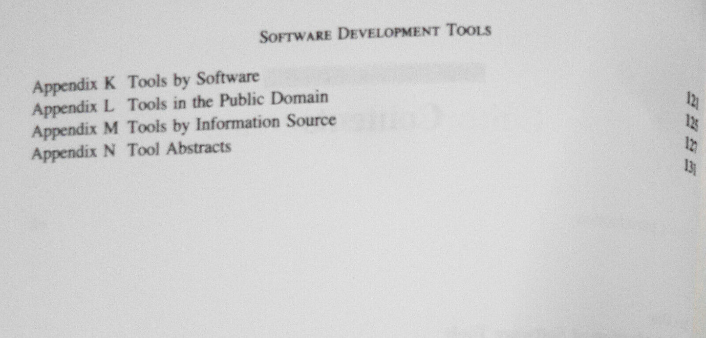 Software Development Tools : A Source Book, by Stephen J. Andriole.