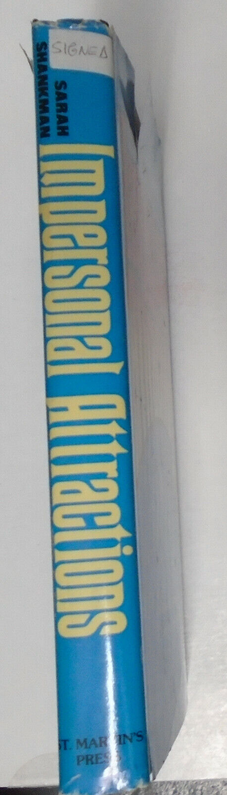 Impersonal Attractions, by Sarah Shankman. SIGNED First Edition 1985. Fine/VG