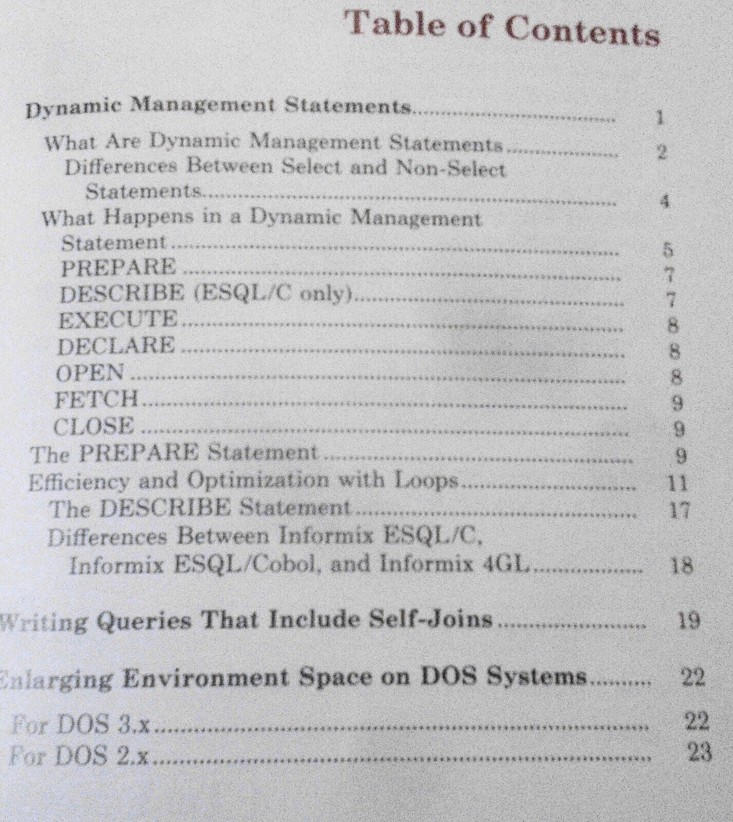 Informix Tech Notes, Summer 1987