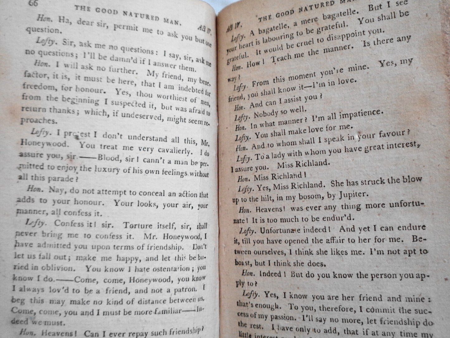 1792 The Good Natured Man. A Comedy, by Dr. [Oliver] Goldsmith.