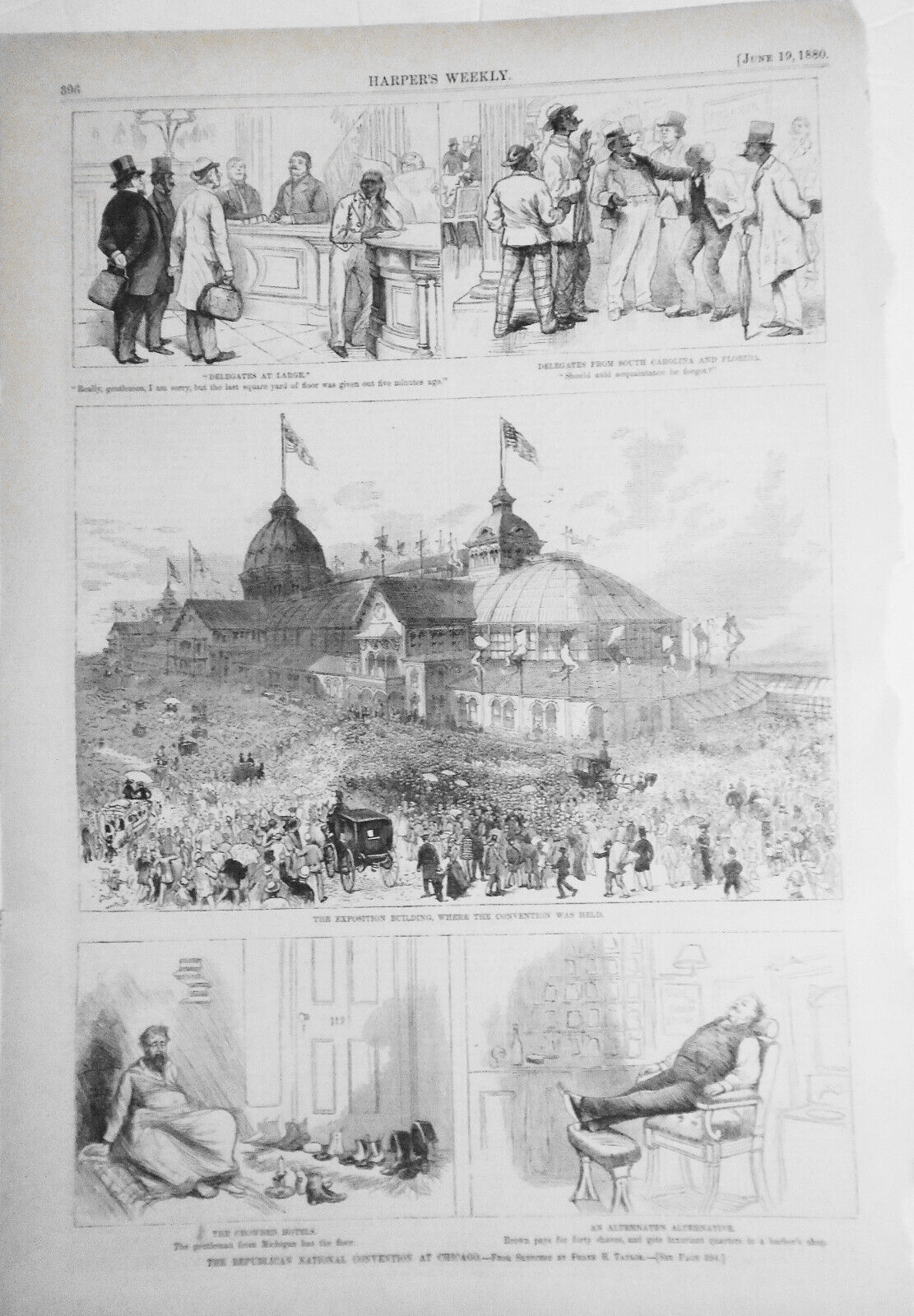 The Republican National Convention at Chicago - Harper's Weekly  1880 Original