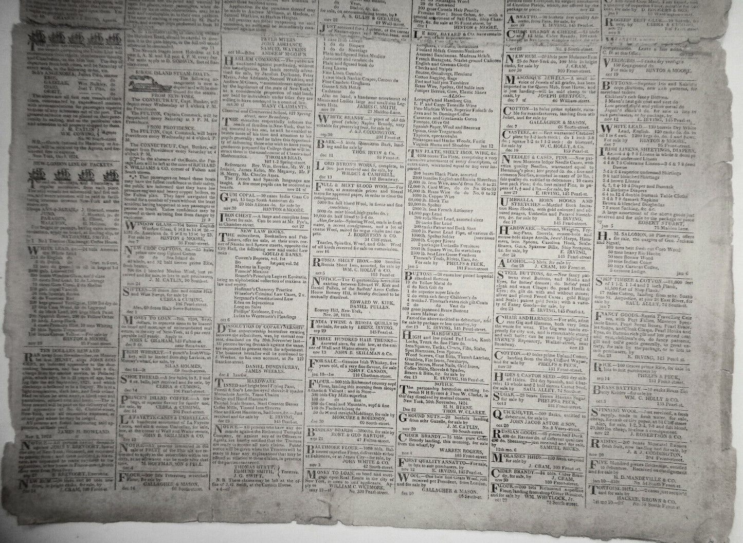 Columbian Observer, January 5, 1825 - - NY Governor De Witt Clinton's copy