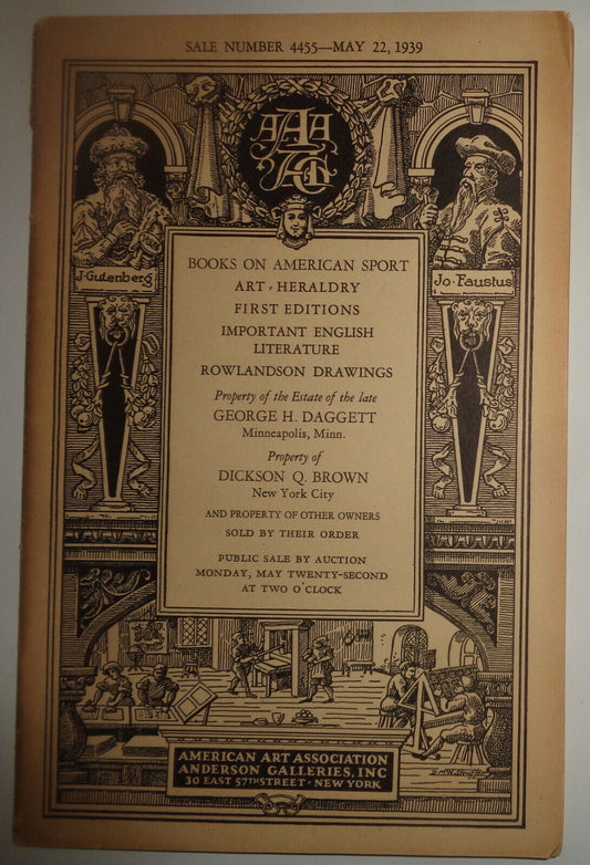 BOOKS ON AMERICAN SPORT, ART, HERALDRY, FIRST EDITIONS 1939 Anderson Galleries