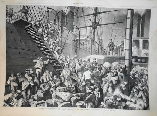 From the Old to New World - German Emigrants for New York - Harper's Weekly 1874