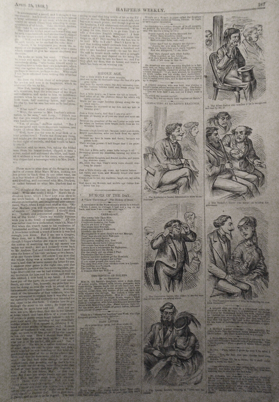 Harper's Weekly - Complete Issue, April 25, 1868 Tigress In Central Park, etc
