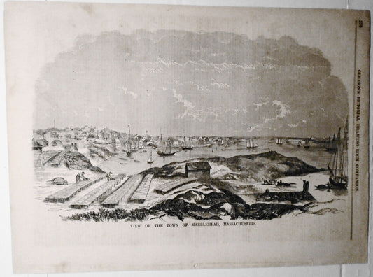 Marblehead, Massachusetts : Full page & 3 other prints + story. Gleason's 1854