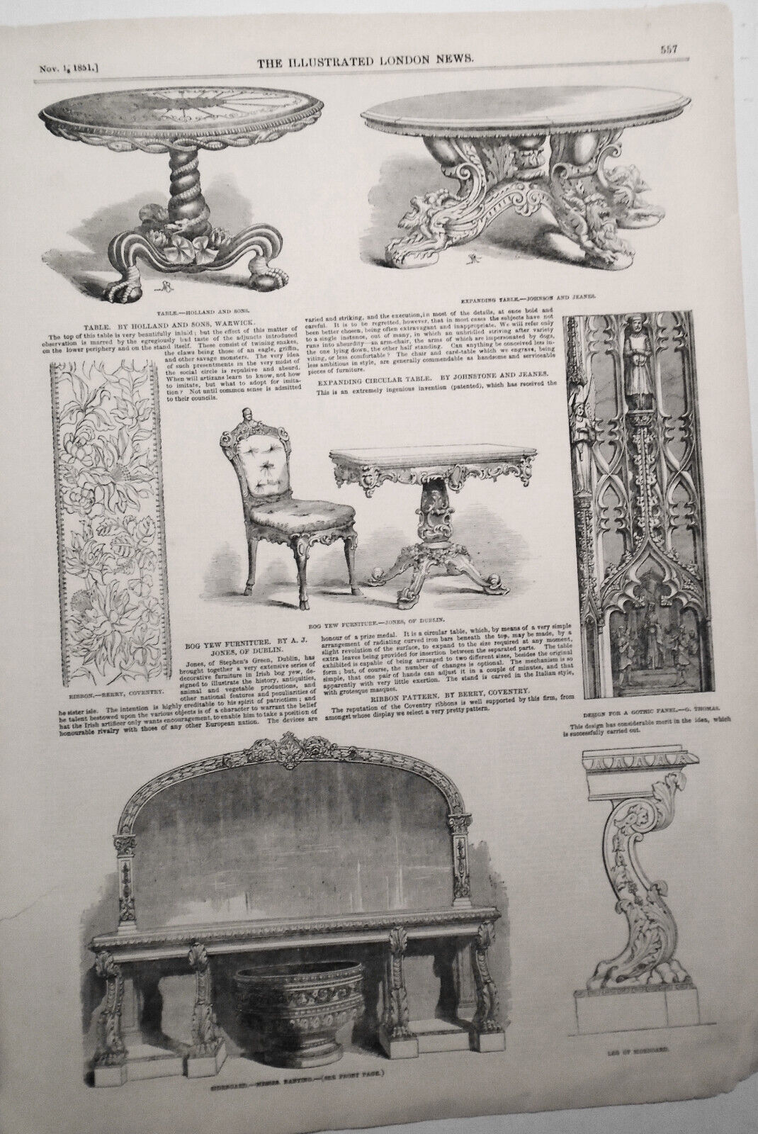 1851 The Great Exhibition - Supplement To The Illustrated London News - 6 pages