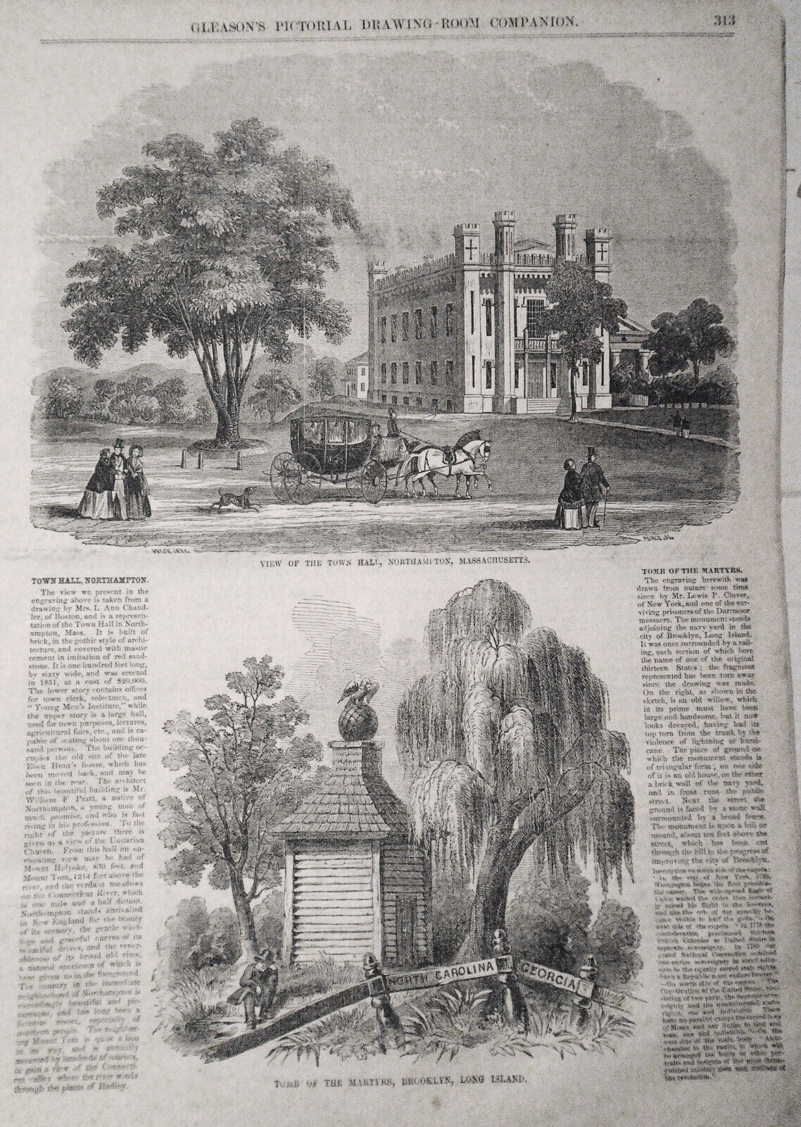 Gleason's Pictorial, May 20, 1854 - Salmon Fishing; Savannah Steamer; Oldtown ME