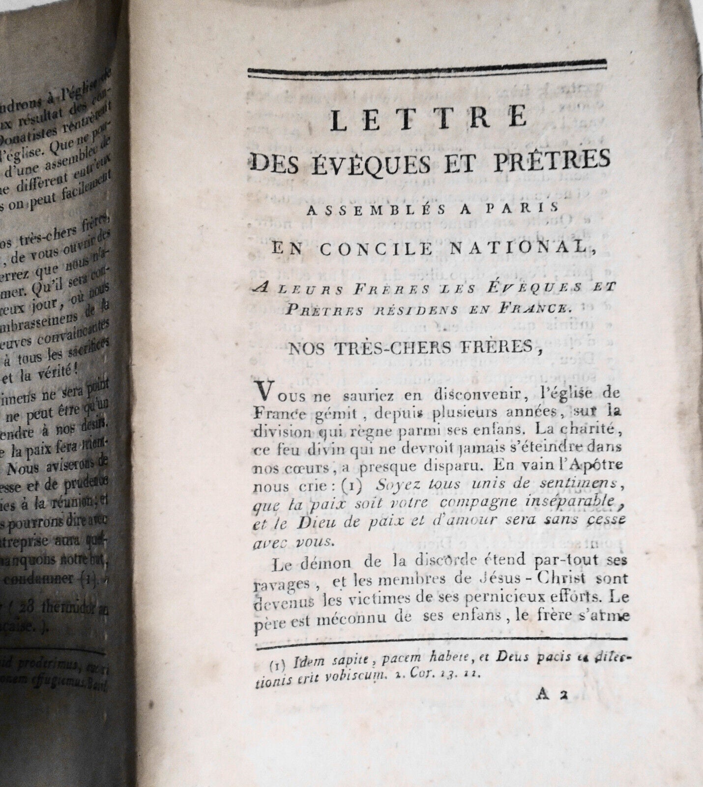 1797 Lettre des évêques et prêtres assemblés a Paris en Concile national