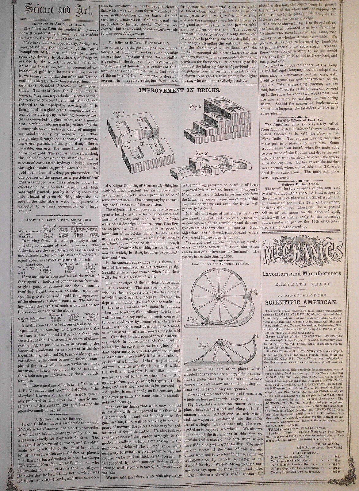 Scientific American, January 26, 1856. Original complete issue.