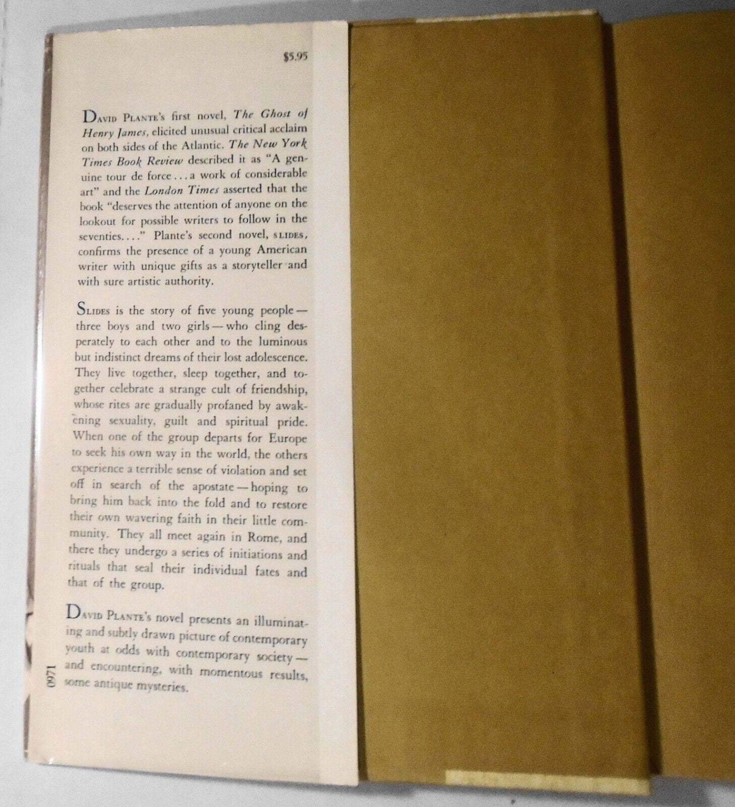 David Plante : Difficult Women, Slides & The Catholic - First editions lot of 3