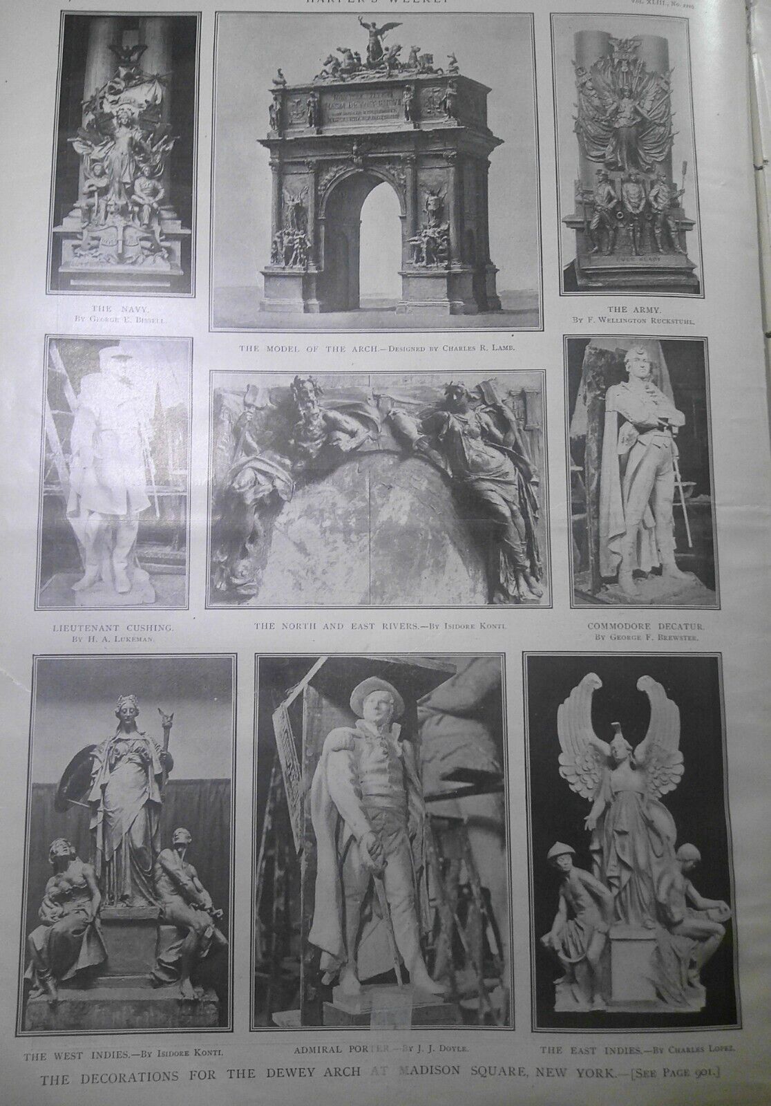 Harper's Weekly September 9, 1899. Booker T Washington on Africa; Dewey Arch etc