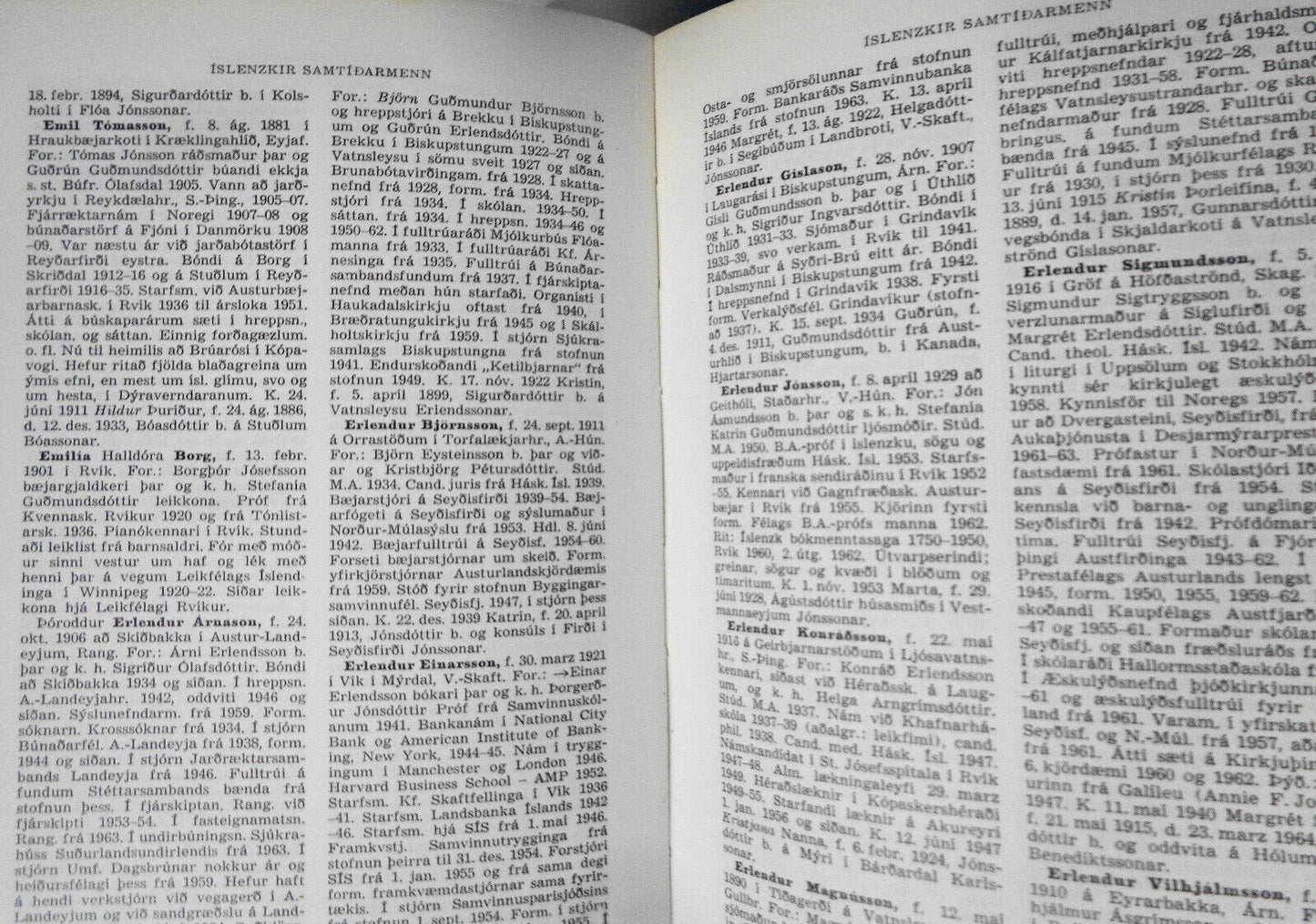 Íslenzkir samtídarmenn [af] Jón Gudnason [og] Pétur Haraldsson. 2 Vol. 1965-67
