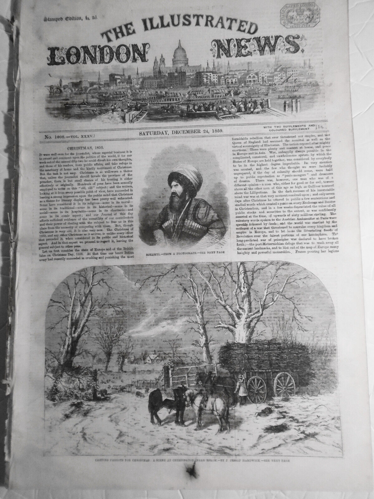 The Illustrated London News December 24, 1859 original with Christmas Supplement