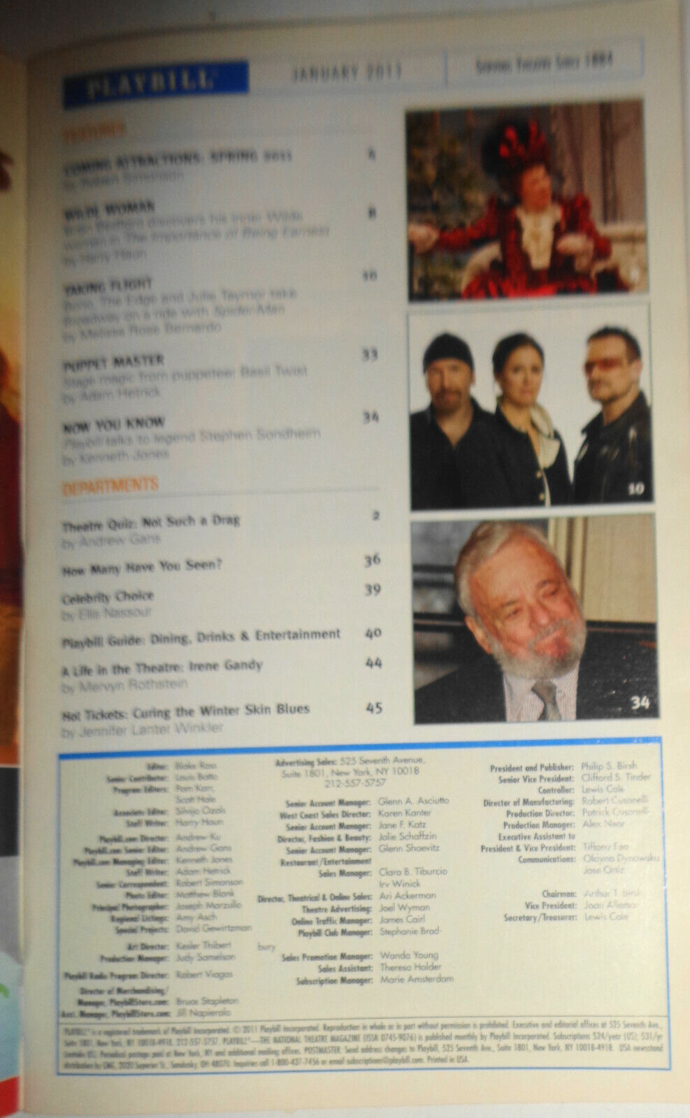 Gruesome Playground Injuries - Playbill - January 2011 Jennifer Carpenter