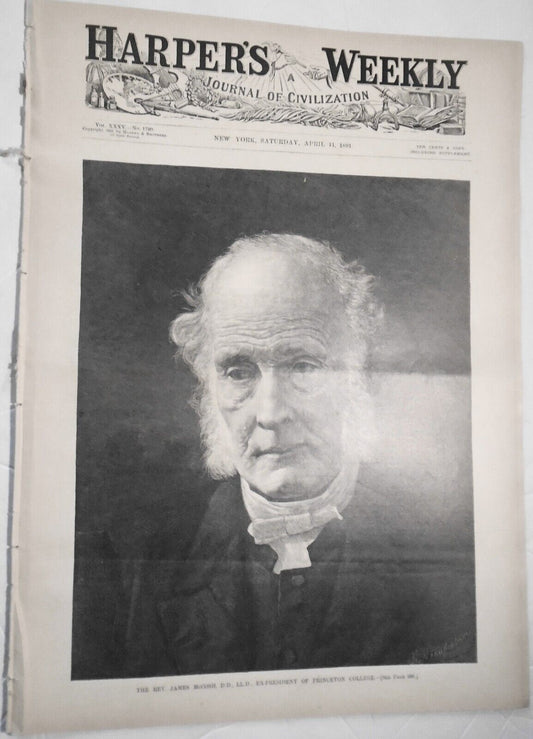 Harper's Weekly April 11, 1891 - Fishing Trouble in Newfoundland; Versailles etc