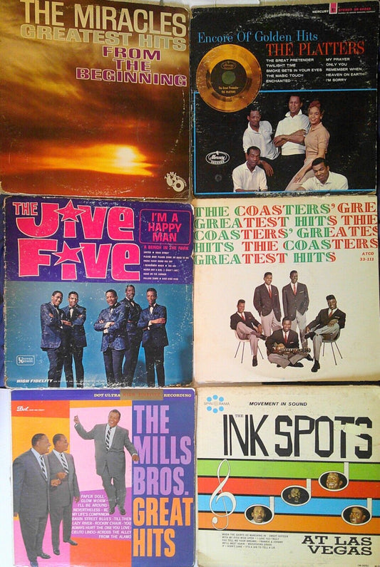 Lot of 6 R&B Soul & Doo-wop  LPs - Miracles, Jive Five, Coasters, Platters et al