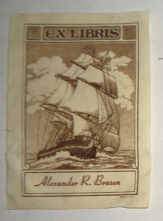 Alexander R. Brosen Ex Libris Bookplate