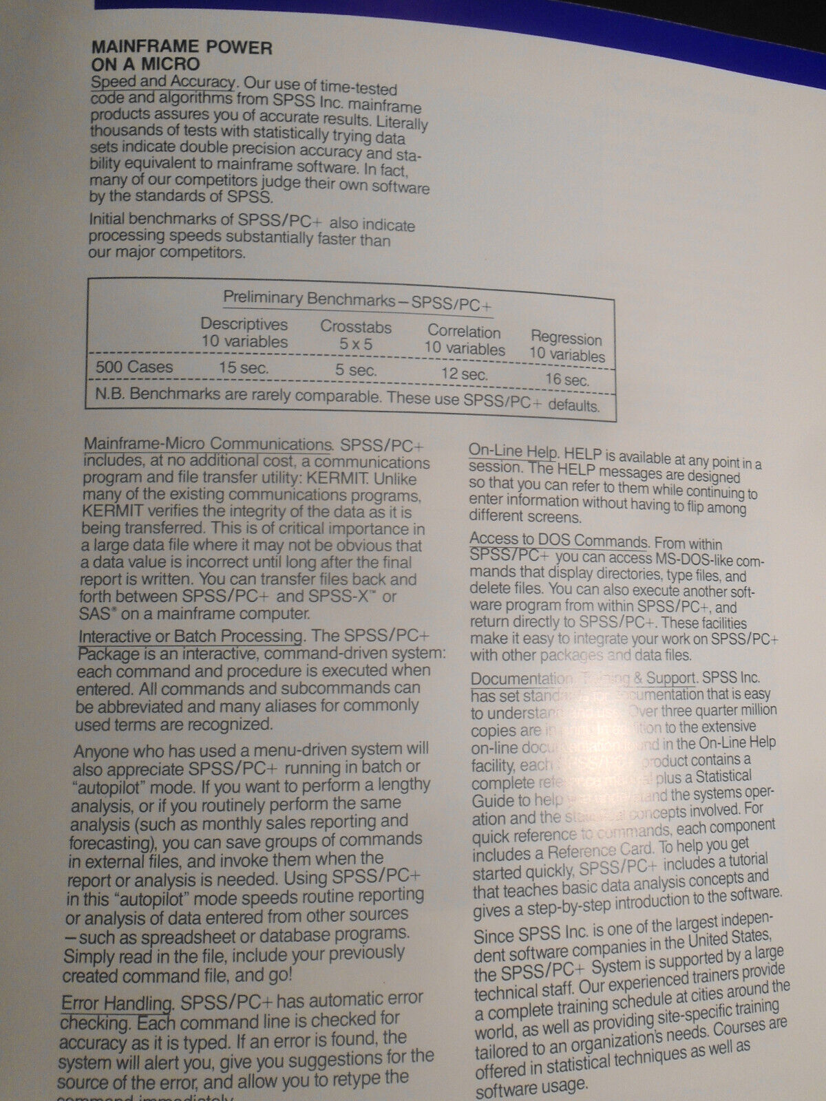 SPSS/PC+ Statistics "Make Stat Magic" brochure - [IBM PC data analysis software]