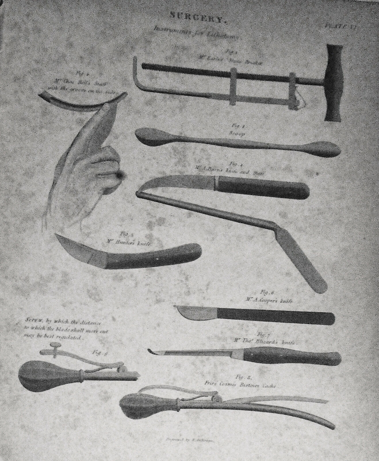 [1815] Surgery tools - 12 engraved plates from Rees' Cyclopaedia plus article