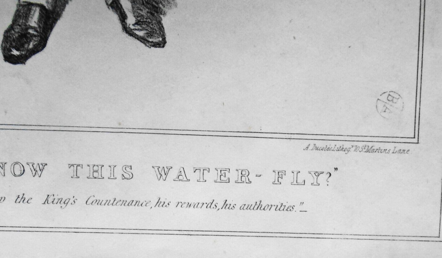 1833 "Dost know this water-fly?"- by John Doyle (HB). Original lithograph.