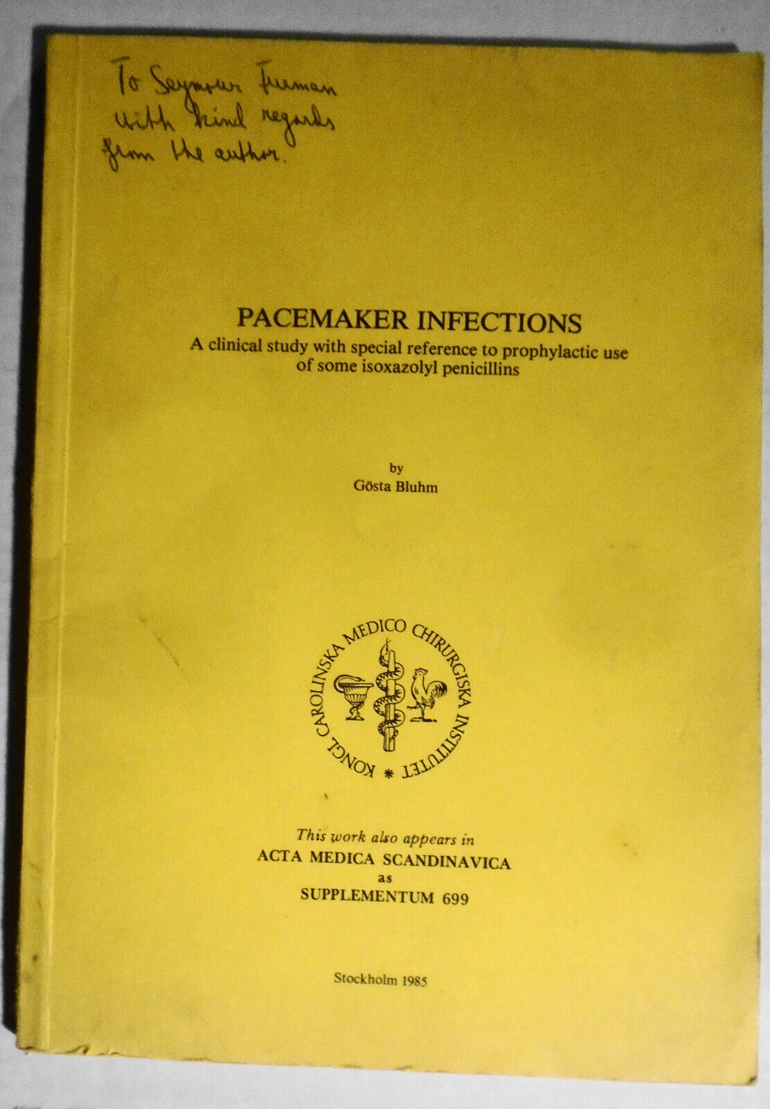 Pacemaker Infections: Clinical Study... Prophylactic Use Isoxazolyl Penicillins