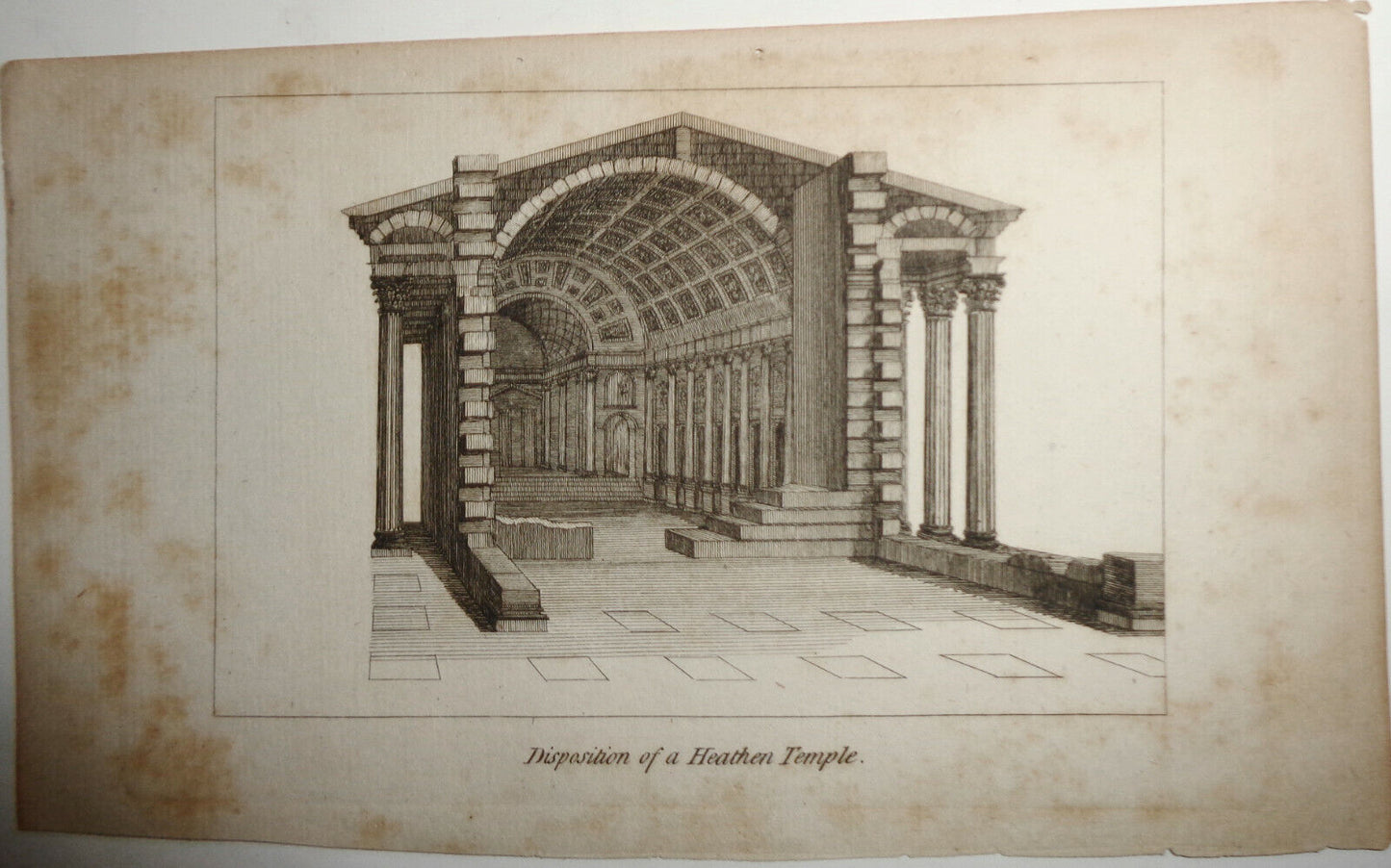 1786 Disposition of a Heathen Temple - plate from The Artist's Repository