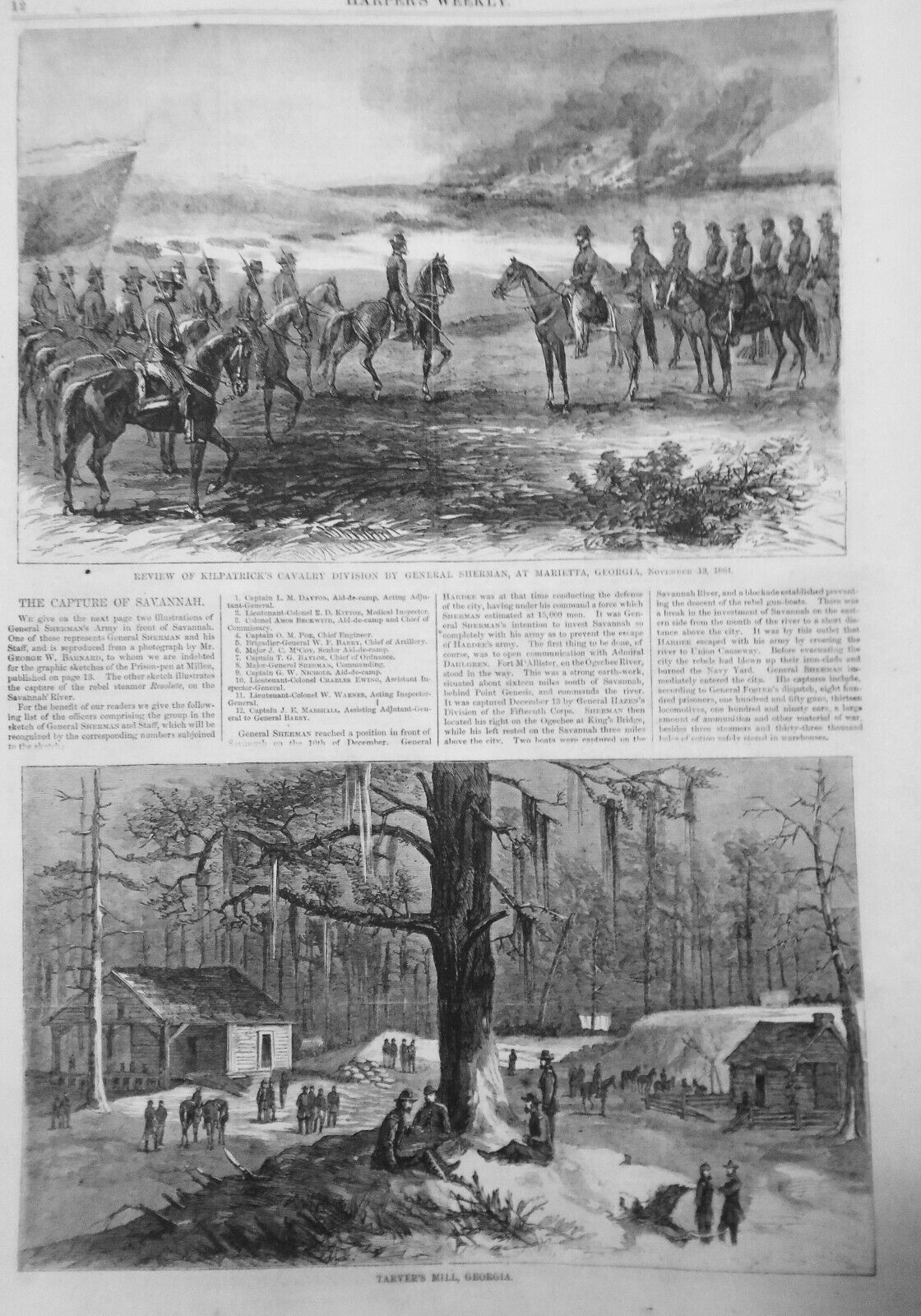 Harper's Weekly January 7, 1865. Complete Original issue. Sherman takes Georgia.