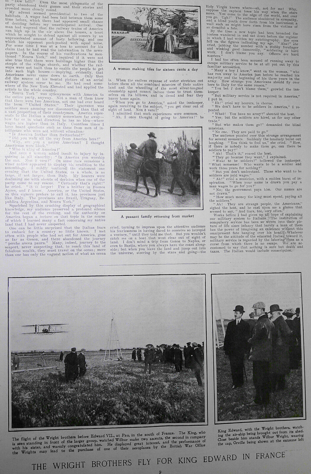 Harper's Weekly April 17,  1909.  The Wright Brothers fly for King Edward; etc
