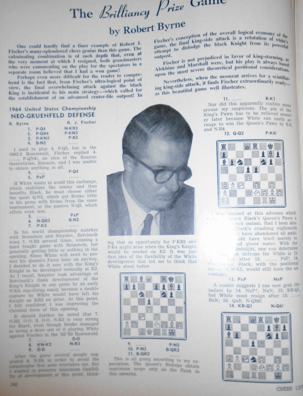 Chess Life, June 1964 : Byrne-Fischer Brilliancy Prize game; Interzonals, etc.