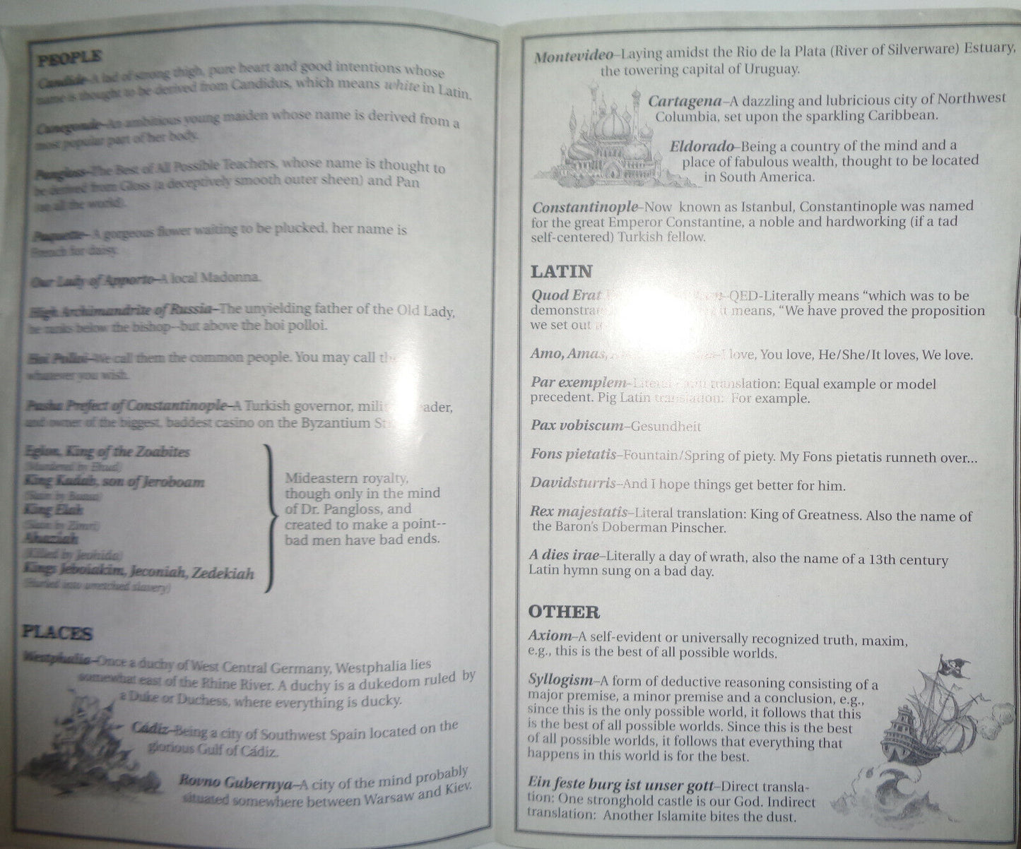 CANDIDE -Sondheim PLAYBILL -JUNE 1997 + insert DR VOLTAIRE'S MARVELLOUS GLOSSARY