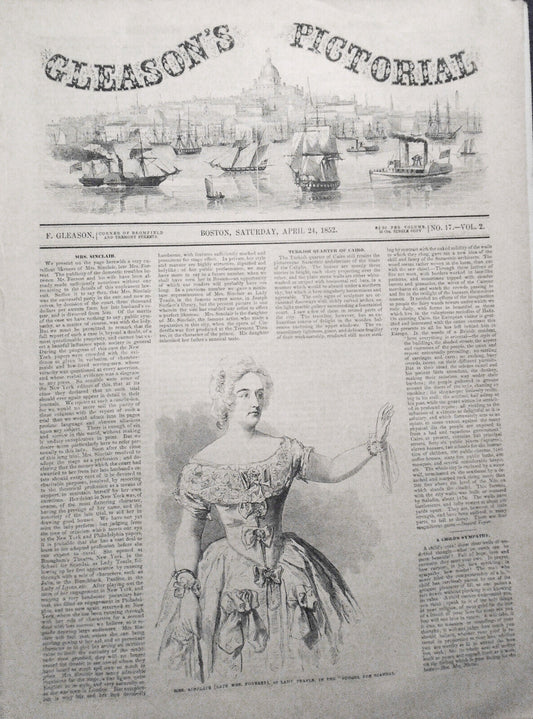Gleason's Pictorial - April 24, 1852. Smithsonian Institute, Charleston Hotel...