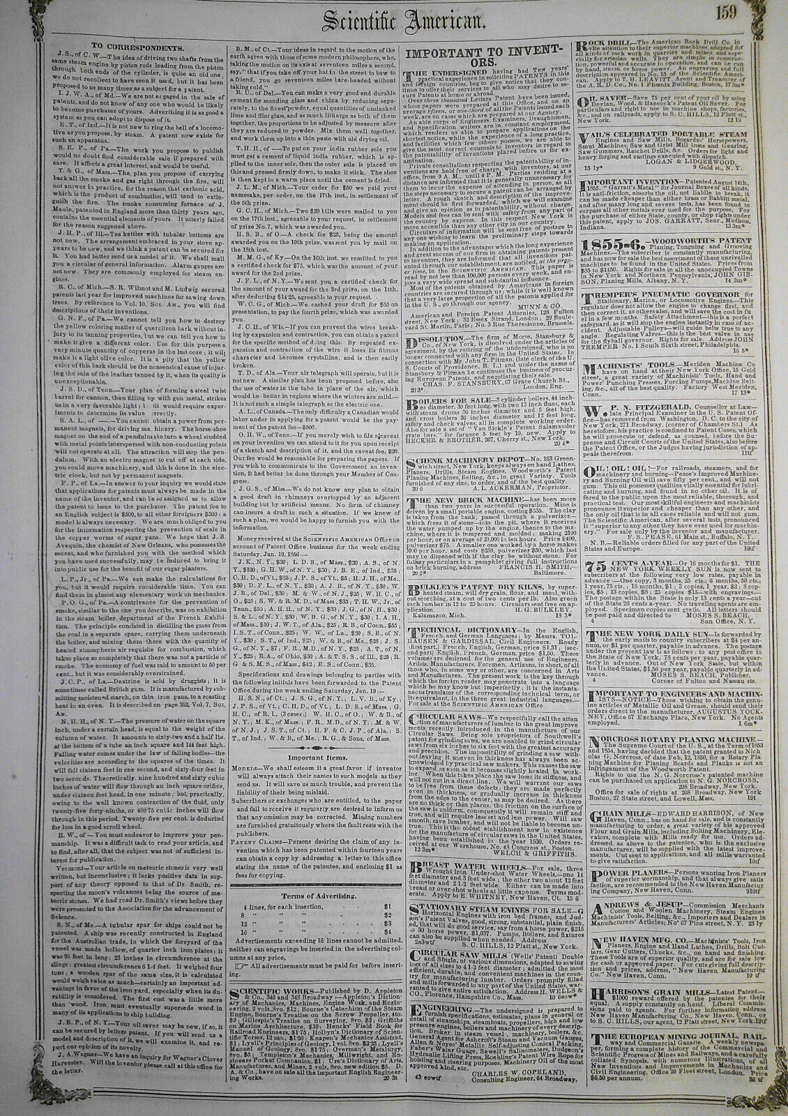 Scientific American, January 26, 1856. Original complete issue.