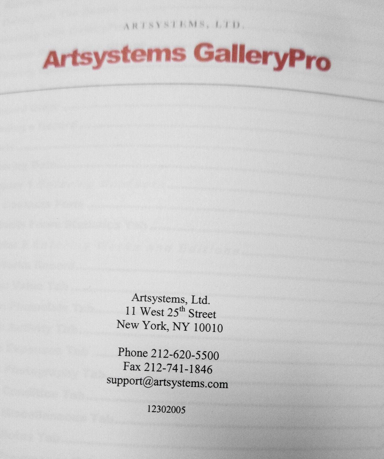 Artsystems GalleryPro User Guide - Version 2.7, 2005