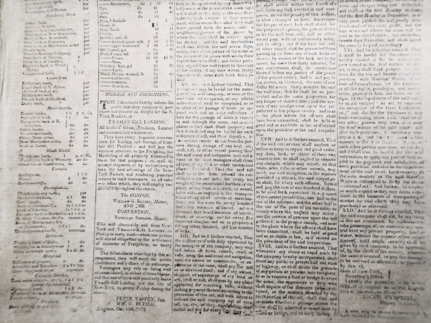 People's Advocate, January 5, 1825 - Kingston (N.Y.) - Gov DeWitt Clinton's copy