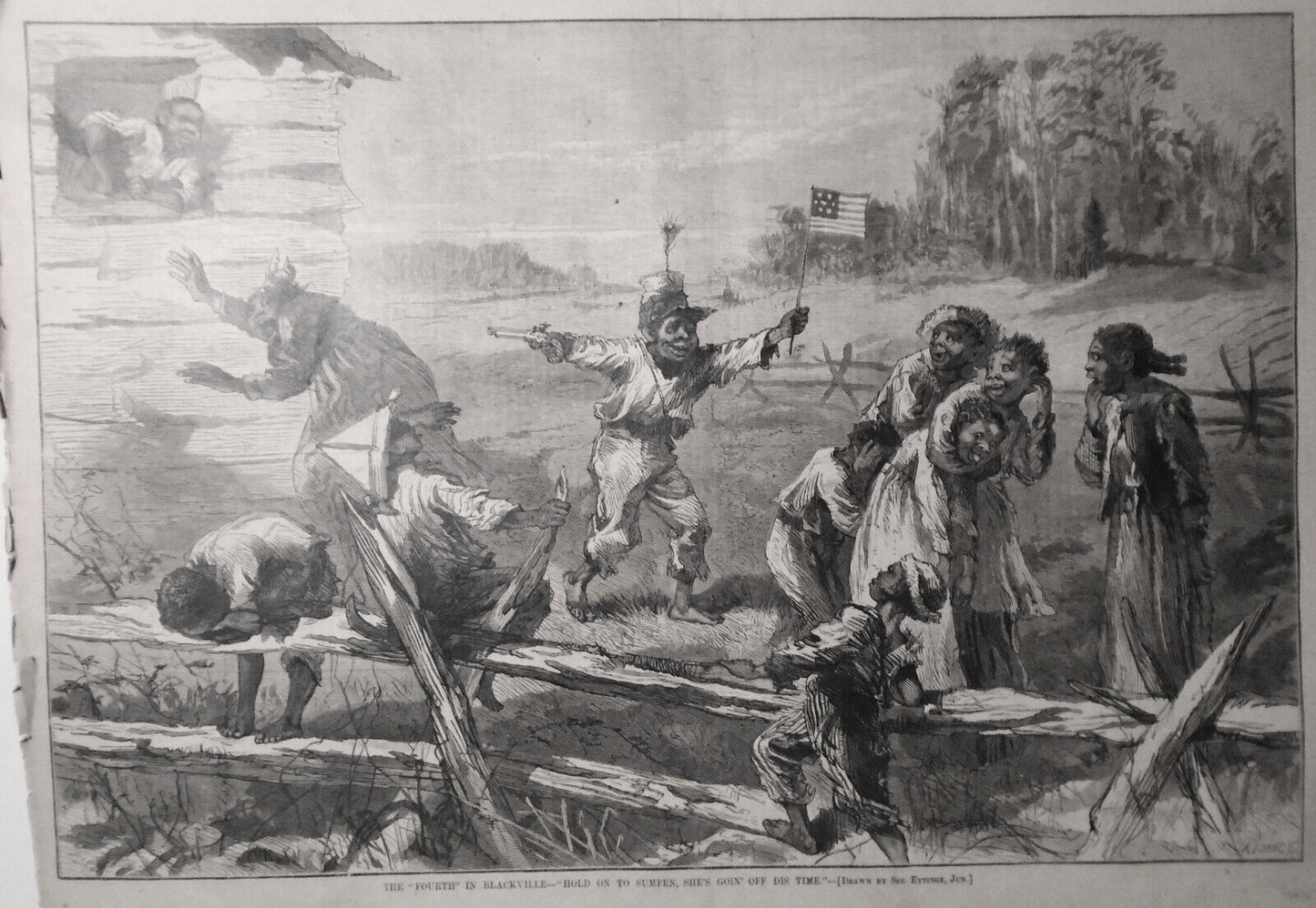 Harper's Weekly July 14, 1877 - Original - The "Fourth" In Blackville, etc