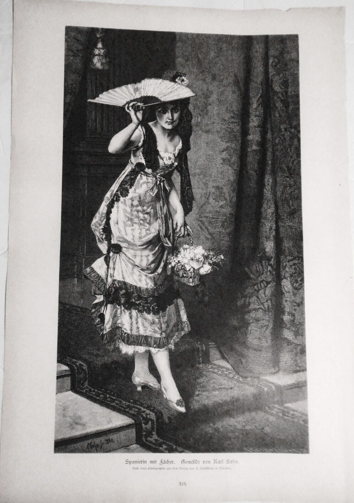 Spanierin mit Fächer, von Karl Sohn. -- 1882